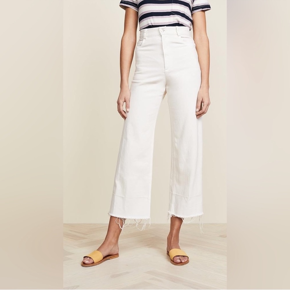 Rachel Comey Legion White Wide Leg Jeans / High Waisted Denim